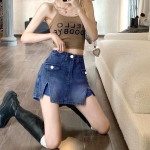 High-street Casual All-match Denim Skort