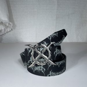 Personality Alien Punk Hollow Eye Rivet Belt Men