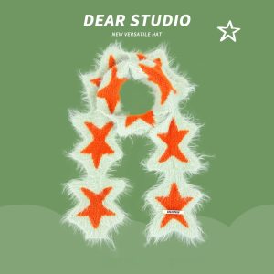 Hand-knitted Coral Fleece Snowman Scarf For Women