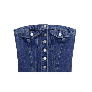 Womens Stylish Denim Tube Top