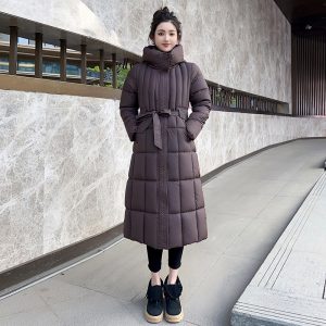 Plus-size Cotton Coat Features A Cinched Waist Design