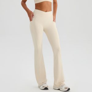 High-waisted Hip-lifting Yoga Pants With Wide Legs