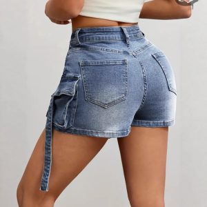 European And American-style Spicy Girl Elastic Denim Skort