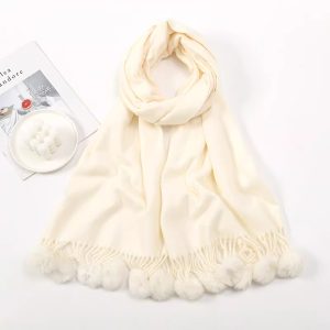 Solid Color Cashmere Like Scarf With Fleece Lining For Extra Warmth