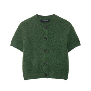 Womens Stylish Crew-neck Short-sleeve Knit Top