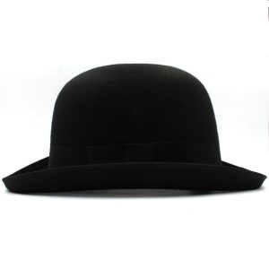 Versatile Round-crown Wool Felt Hat For Men With A Classic British Flair