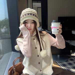 Womens Stylish Sleeveless Knitted Cardigan Vest