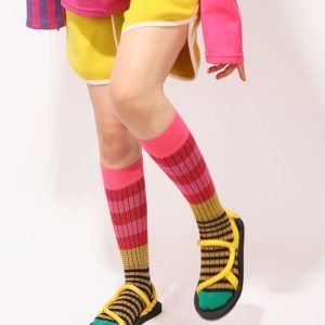 Colorful Three-stripe Ankle Socks For Outdoor Outfits
