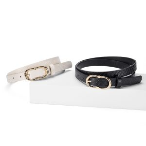Simple And Versatile Snake Print Leather Belt For Women