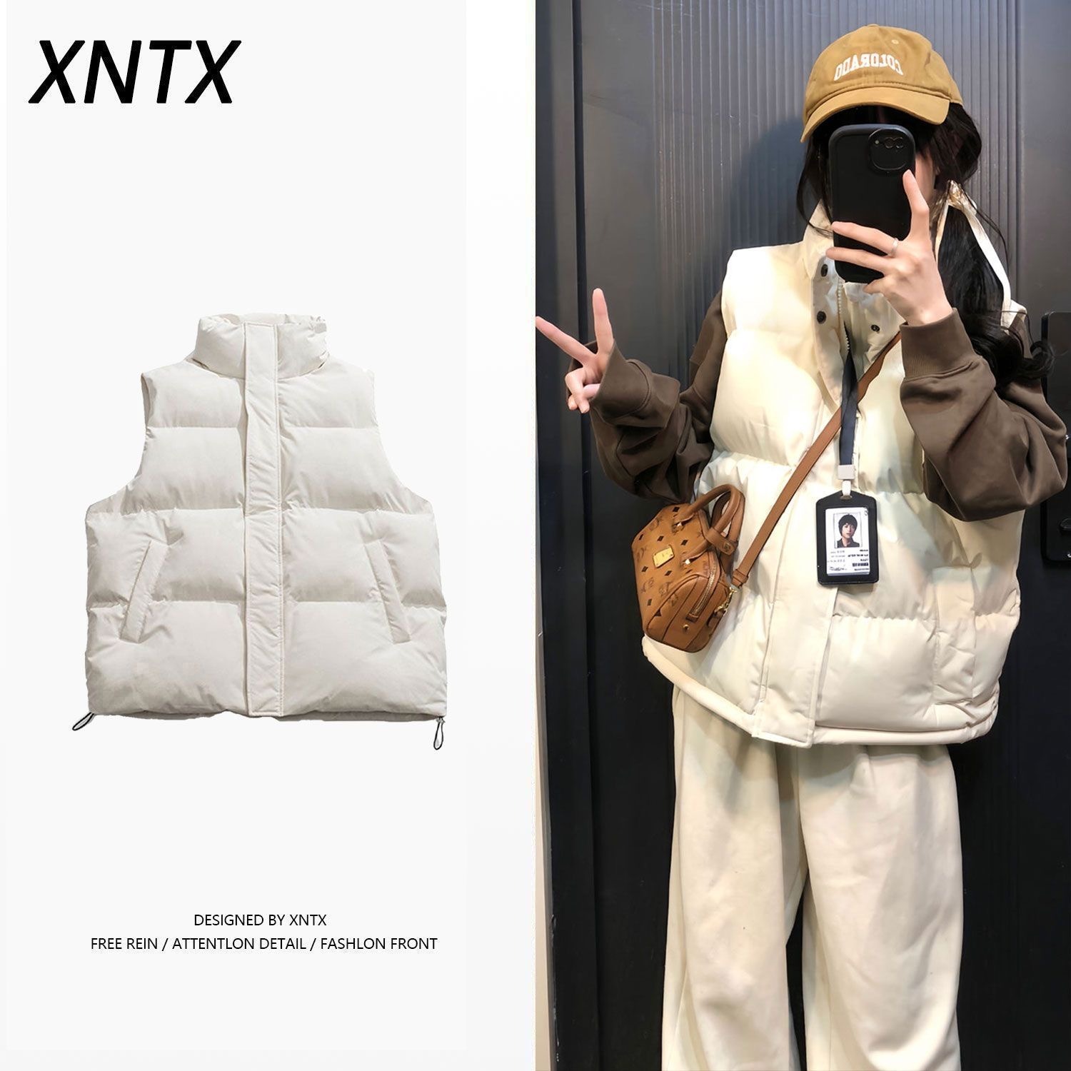 Women's Stand-Up Collar Thickened Waistcoat Warm Vest - Image 2