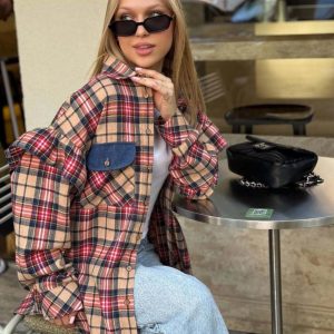 Retro Plaid Loose-fitting Versatile Shirt Jacket