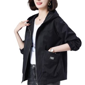 Large Loose Hooded Versatile Casual Age Reducing Jacket