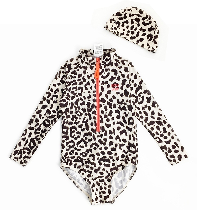 Leopard Print Long Sleeve Parent-child Swimwear - Image 7