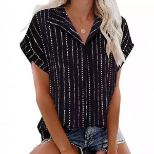 Womens Autumn Short-Sleeve Shirt Top