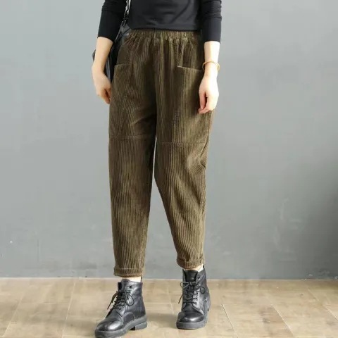 High-waisted Plus-size Casual Pants Loose Slim Harem Carrot Pants - الصورة 4