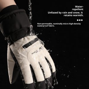 Winter Fleece-lined Thickened Men's And Women's Skiing Gloves Thermal And Windproof