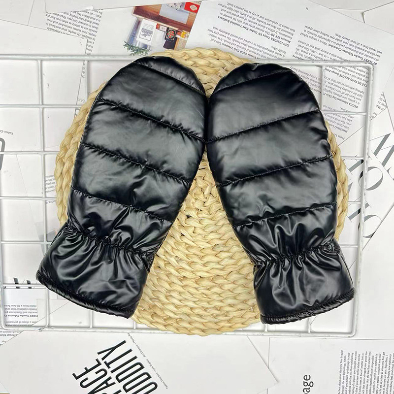 Thickened Womens Down And Cotton Thermal Gloves - الصورة 9
