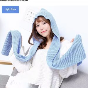 Versatile Solid-color Knitted Wool Scarf Stylish And Warm Neck Warmer