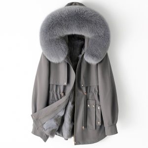 New Thickened Fur-and-Liner Detachable Coat