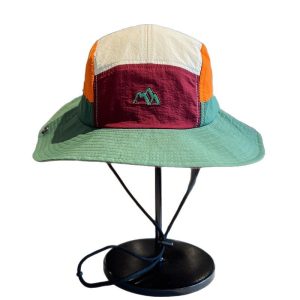 Womens American-style Contrast-color Bucket Hat For Outdoor Sun Protection