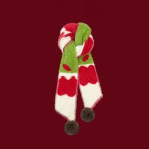 Cute Apple-Shaped Plush Narrow Scarf