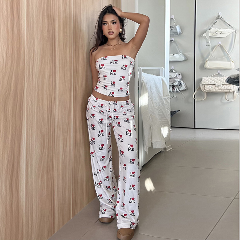 Loose-fitting Casual Pants With Printed Letters - Image 2