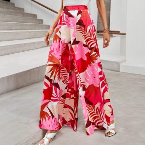 Bohemian-style High-waisted Womens Beach Pants For Summer