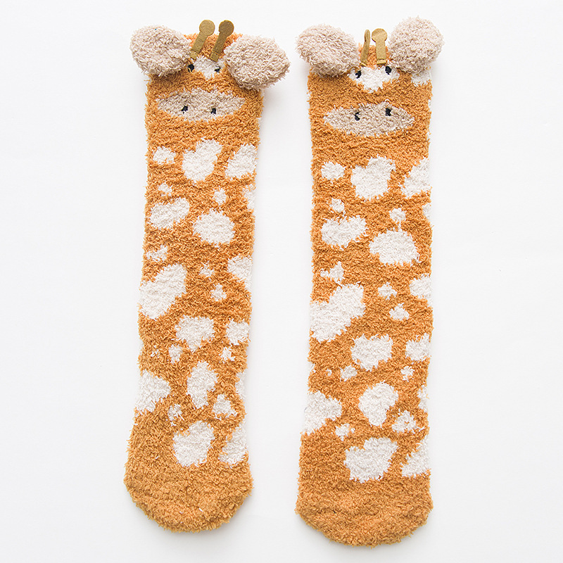 Cute Cartoon Thickened Thermal Home Towel Socks Sleep Floor Socks - الصورة 10
