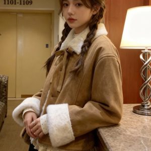 Thickened Lambswool Short Cotton Coat