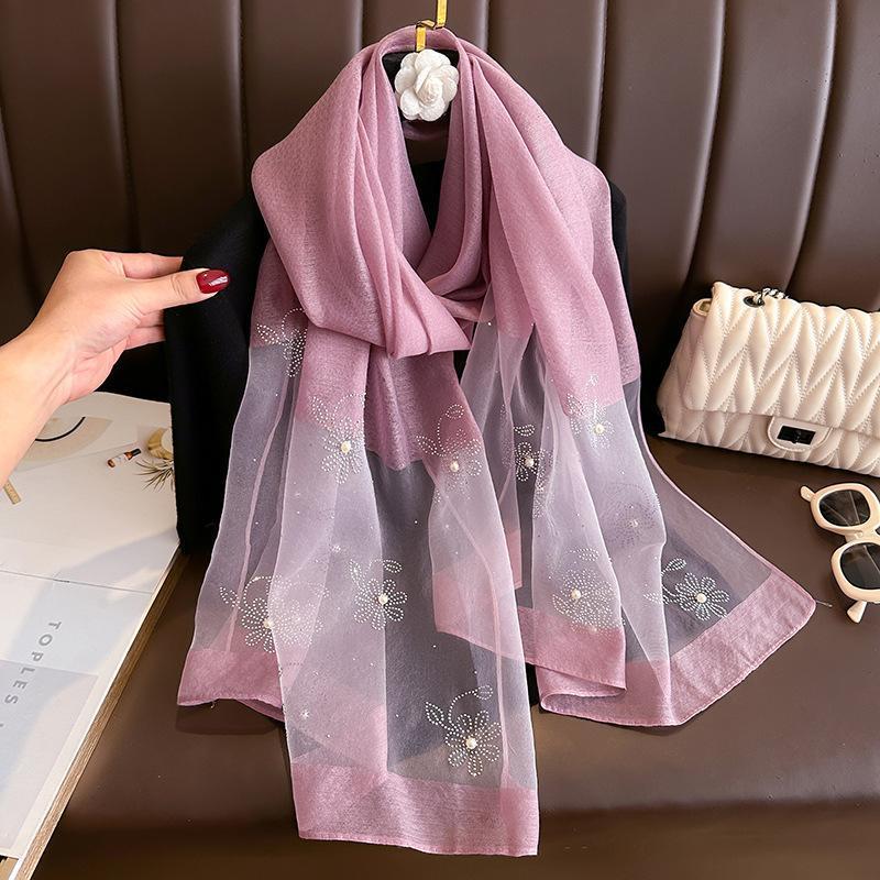 High-end Printed And Beaded Shawlscarf For Outerwear - Image 6