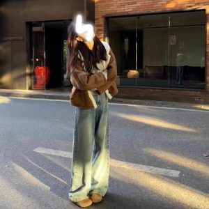 Winter Loose-fitting  Versatile  Fleece-lined  Thickened  And Warm Leather-and-fur Piece