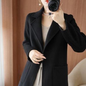Mid-length Wool Casual Chic Coat