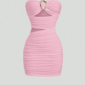 Sexy Stylish Sheer Form-fitting Tube Dress