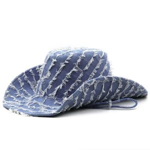 Womens Stylish Casual Denim Wide-Brim Hat For Vacation