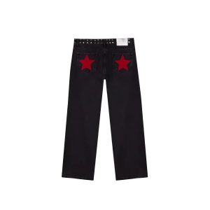 Loose Straight-leg Jeans With A Trendy Star Design For Women
