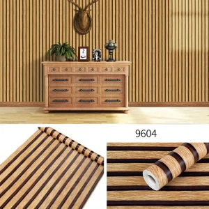 45cm Waterproof and oil-proof self-adhesive striped grille wallpaper bedroom restaurant living room decorative stickers