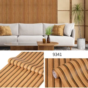 45cm Waterproof and oil-proof self-adhesive striped grille wallpaper bedroom restaurant living room decorative stickers