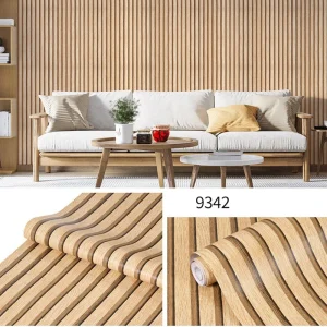45cm Waterproof and oil-proof self-adhesive striped grille wallpaper bedroom restaurant living room decorative stickers