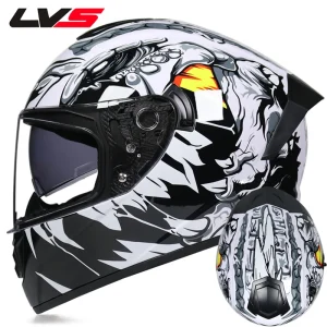 Full Face Racing Helmets Winter Warm Double Visor Motorcycle Helmet Motorbike Sports helmet LVS-701