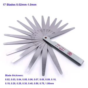Stainless Steel Feeler Gauge 17 Blade/32 Blade Thickness Gap Metric Filler Feeler Gauge Measure Tool For Feeler Gauge Valve Shim
