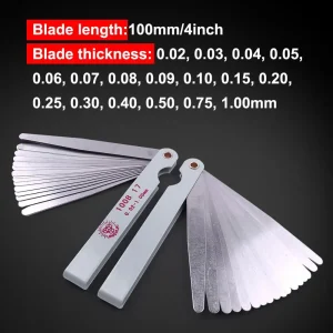 Stainless Steel Feeler Gauge 17 Blade/32 Blade Thickness Gap Metric Filler Feeler Gauge Measure Tool For Feeler Gauge Valve Shim