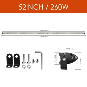 UNI-SHINE 22inch 104W Led Light Bar 12000LM Single Row Led Work Driving Lights Offroad Truck SUV ATV Tractor Car Boat 12V 24V