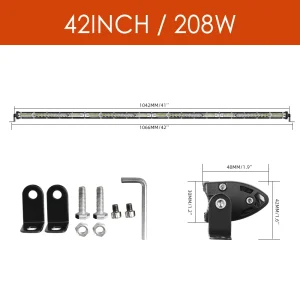UNI-SHINE 22inch 104W Led Light Bar 12000LM Single Row Led Work Driving Lights Offroad Truck SUV ATV Tractor Car Boat 12V 24V