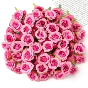 10/20/50Pcs 2cm Rose Artificial Flowers Heads For Home Decor Wedding Decoration Fake Flowers DIY Wreath Scrapbook Gift Accessory