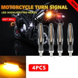 Motorcycle LED Turn Signals Directional Indicators Flashing Rear Tail Brake Flasher Light LED Stop Signal Light Motorcycle DRL
