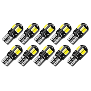 10/20PCS W5W T10 LED Bulbs Canbus 5730 8SMD 12V 6000K 194 168 LED Car Map Dome Lights Parking Light Auto Signal Lamp