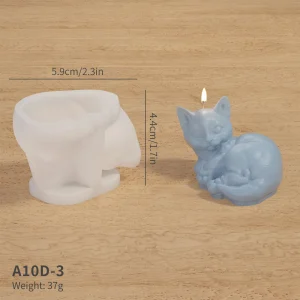Lovely 3D Animal Candle Silicone Mold Pet Cat Dog DIY Aromatherapy Plaster Candle Resin Mold Soap Craft Casting Mold Home Decor