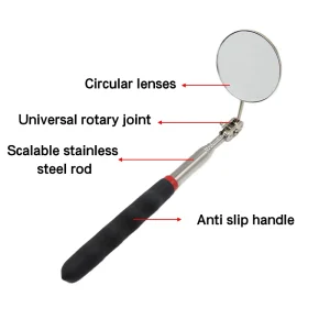 50mm Detection folding mirror 360° rotating reflector universal auto repair tool accessory telescopic bottom inspection mirror