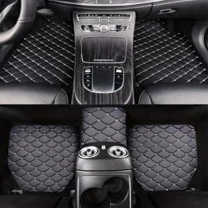 5Pcs Car Floor Mats PU Leather Waterproof Dust-Proof Auto Foot Pad Set Protector pads Fashion Simple Car Interior Accessories
