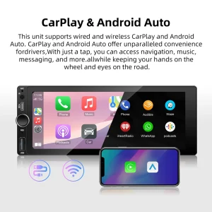 1DIN 6.86inch Universal MP5 Car Radio Support Wireless Carplay Android AUTO AUX USB  BT Touch Screen Multimedia Video Player
